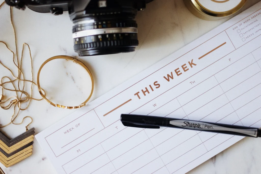 Weekly planner and work tools